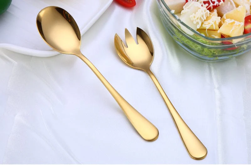 Stainless Steel Salad Serving Set - Image 4