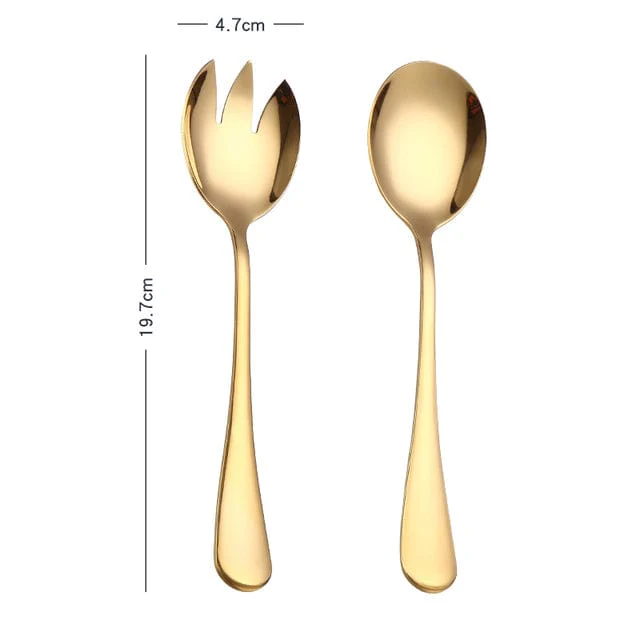 Stainless Steel Salad Serving Set - Image 6