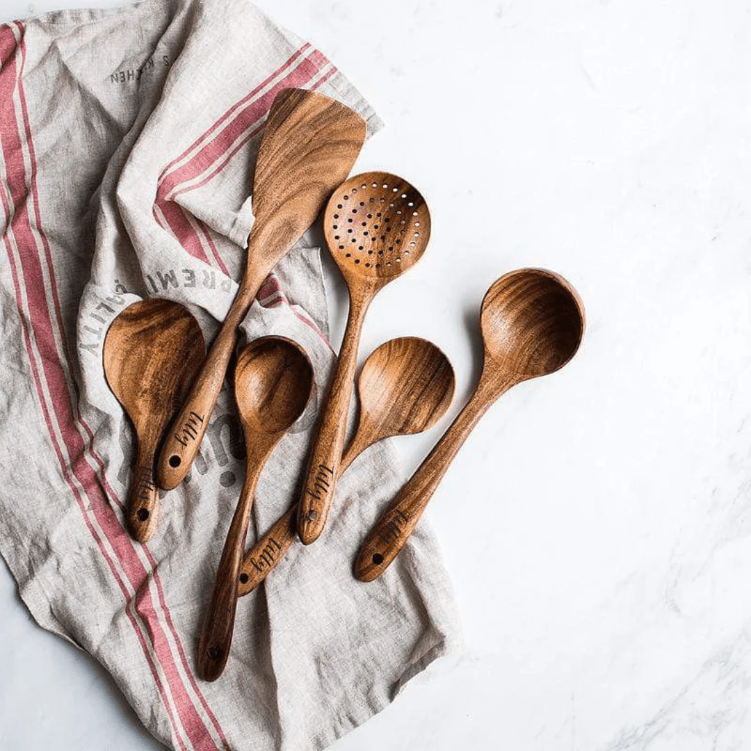 Teak Wooden Utensil Set - Image 9
